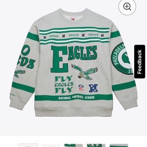 Mitchell & Ness Philadelphia Eagles Gray and Green Crewneck Sweater